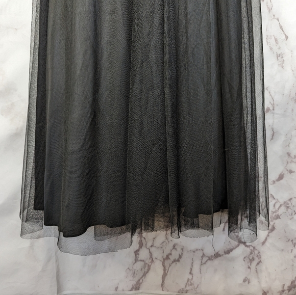 Aidan Mattox Dress Womens 2 Black Gown Formal Evening Tulle Tank Sleeveless Maxi - Picture 9 of 16